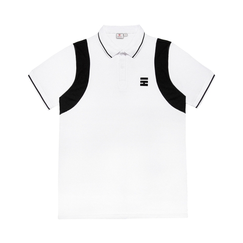 H05-T1 Áo polo tay phối màu trắng-Trắng