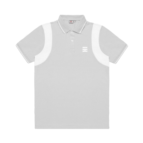 H05-T1 Áo polo tay phối màu trắng-Lam