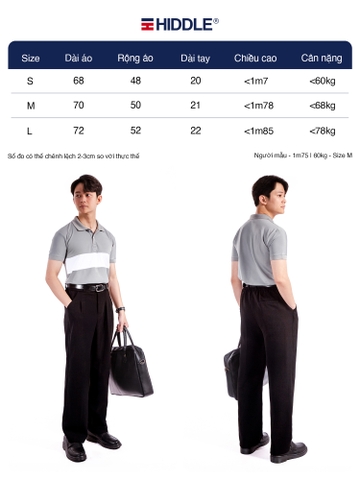 H7-T11 Áo polo Hiddle phối màu sọc ngang thân trẻ trung