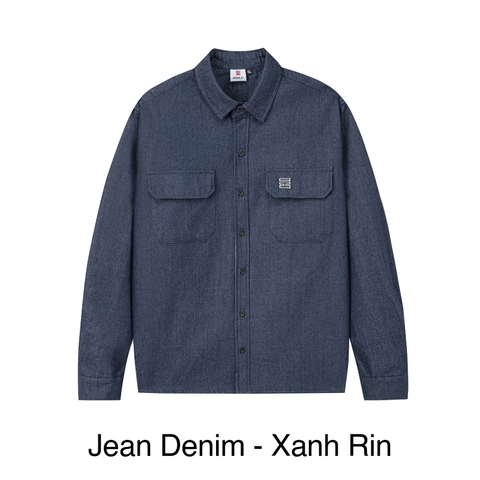Áo sơ mi denim nam túi hộp Hiddle H-S1