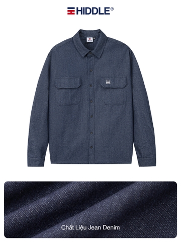 Áo sơ mi denim nam túi hộp Hiddle H-S1