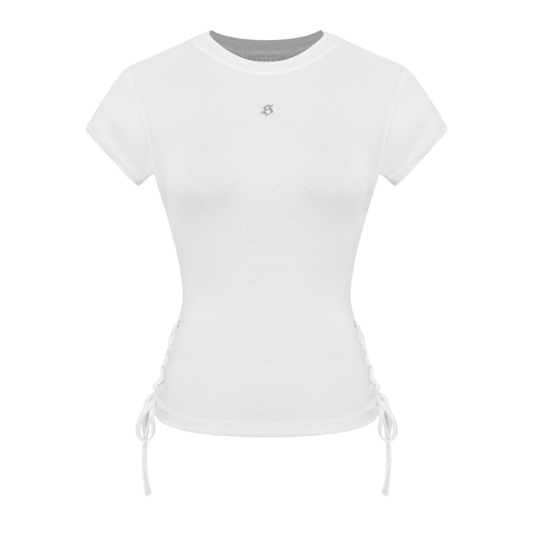 SISTERS Áo thun dáng dài đan dây hông Lilybelle