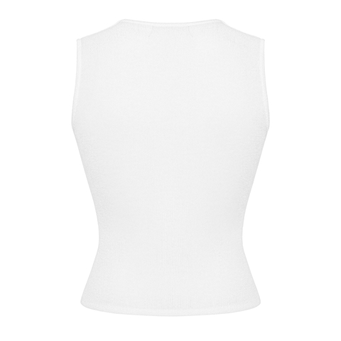 SISTERS Áo dáng dài cổ vuông Millie - Trắng