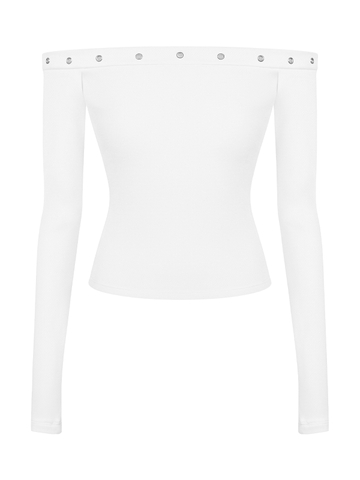 SISTERS Áo trễ vai dáng dài Gardenia - Trắng