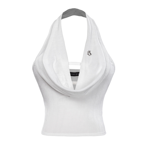 SISTERS Áo croptop cổ đổ đan dây ngực Chelsea