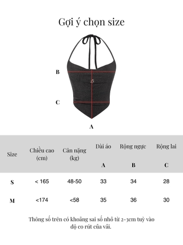 SISTERS Áo yếm cổ đổ ánh kim Sephine