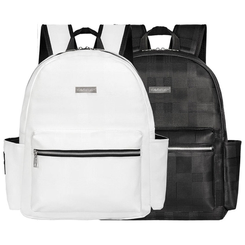 ONTOP Basic Leather Backpack with Plaid Print