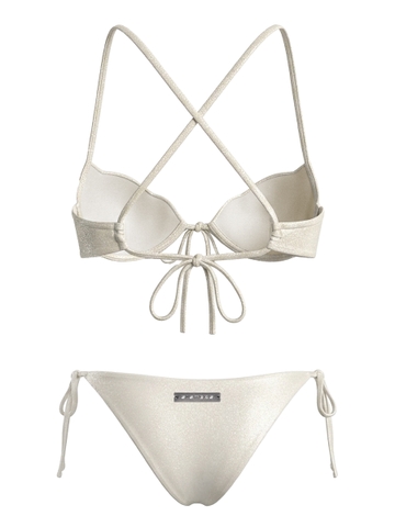 Bikini 2 mảnh buộc dây form vỏ sò SISTERS vải kim sa lấp lánh