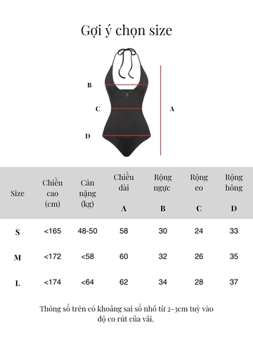 SISTERS Bodysuit cổ yếm Yedda - Đen