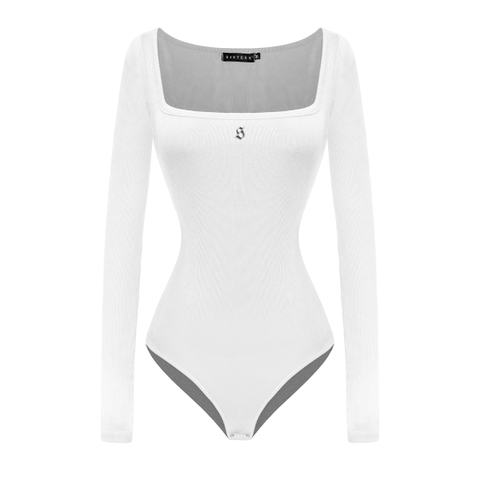 SISTERS Bodysuit cổ vuông lưng thấp Orchid