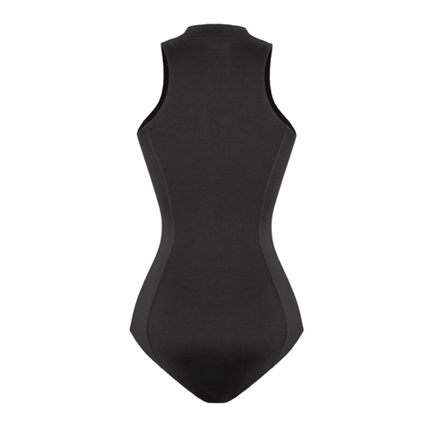 SISTERS Bodysuit cao cổ kéo khoá Athena