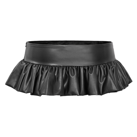 Chân váy bí chất da mini skirt SISTERS logo inox co giãn ôm sát