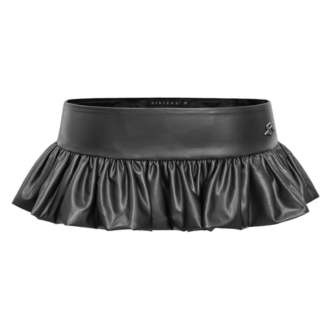 Chân váy bí chất da mini skirt SISTERS logo inox co giãn ôm sát