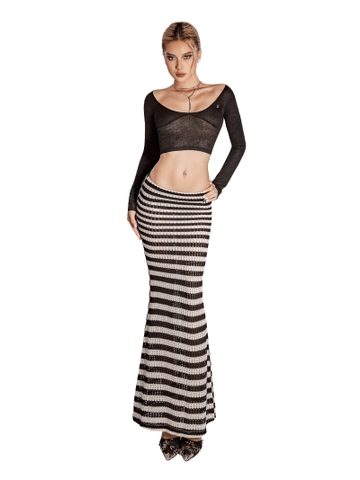 SISTERS Chân váy dài sọc ngang Vivienne