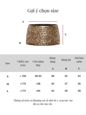 SISTERS Chân váy lông Hattie - Da beo