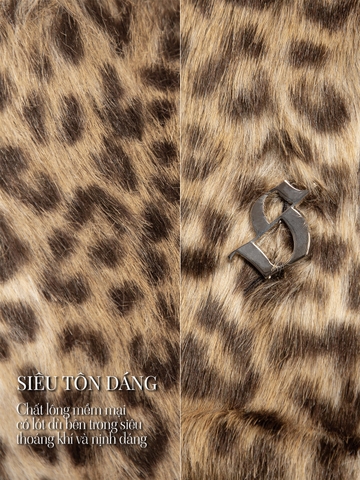 SISTERS Chân váy lông Hattie - Da beo