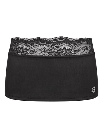 Chân váy ngắn lưng thấp phối ren SISTERS thun ôm mini skirt
