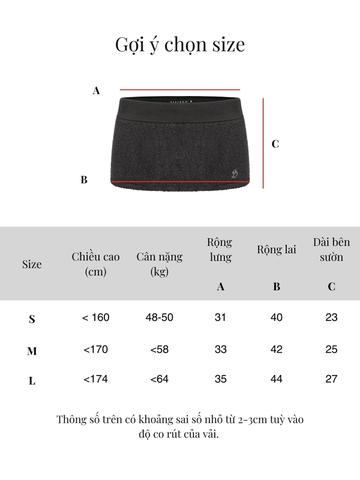 SISTERS Chân váy phối lông cừu Sugarplum - Đen