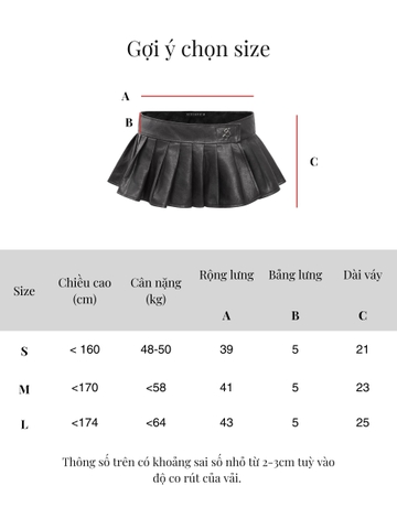 SISTERS Chân váy mini skirt xếp ly lưng dán Eiffel