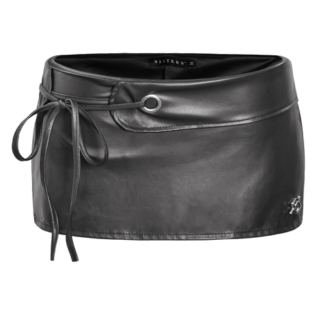 Chân váy nữ da ôm sát mini skirt SISTERS khoen phối lưng cột