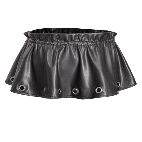 Chân váy da nữ xòe rút hông mini skirt SISTERS phối khoen
