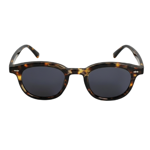 Kính Mát Thời Trang CONLEY Gọng Tròn Oval Acetate Màu Nâu Da Beo Tròng Đen | CO-0129-ND