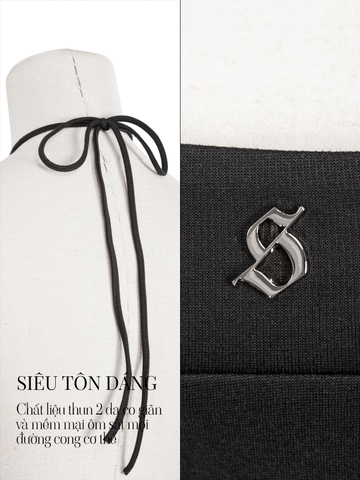 SISTERS Áo body hai dây phối khoen ngực Aisha