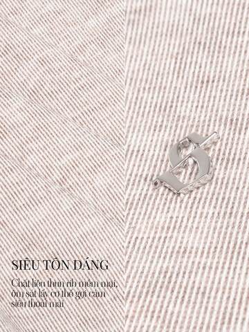 SISTERS Váy đầm body cổ cao tay dài Seraphina - Xám trắng