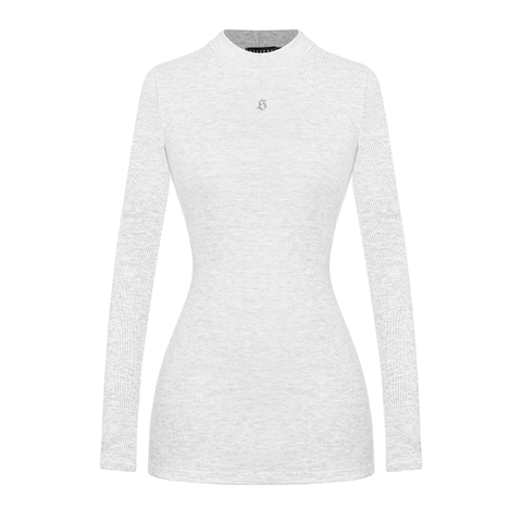 SISTERS Váy đầm body cổ cao tay dài Seraphina - Xám trắng