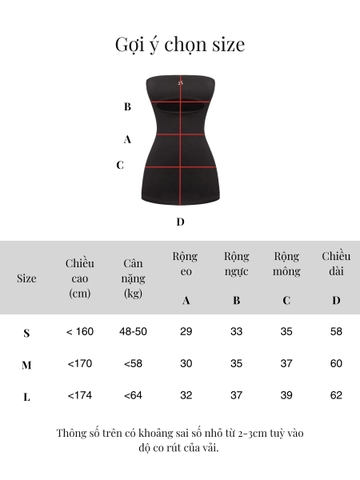 SISTERS Váy đầm body cúp ngực xẻ underbood Bernadette