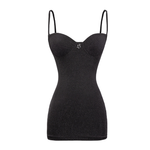 Đầm body ngắn 2 dây ánh kim SISTERS dáng cúp ngực