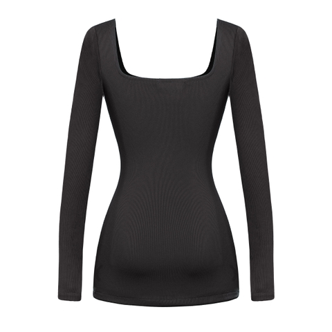 SISTERS Đầm body tay dài cổ vuông Giada