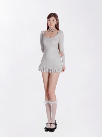 DKMV Cather Dress - Xám trắng