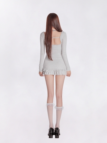 DKMV Cather Dress - Xám trắng