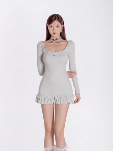 DKMV Cather Dress - Xám trắng