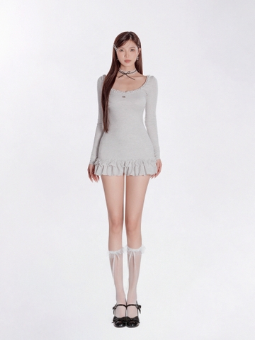 DKMV Cather Dress - Xám trắng