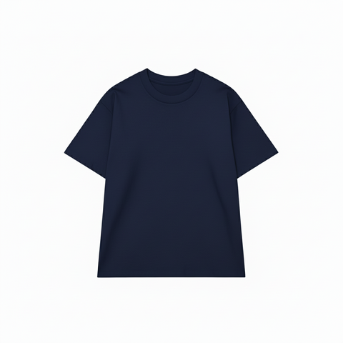 Áo thun trơn HAMCHOI Vải Cotton Thoáng Khí Thấm Hút Mồ Hôi Form Rộng Basic Cổ Tròn Màu Xanh Navy
