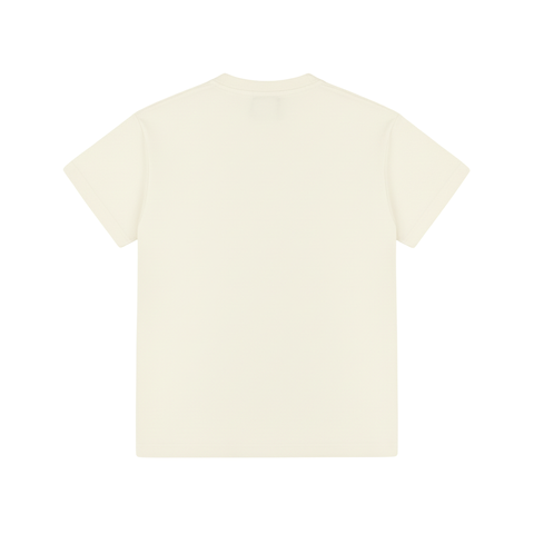 Áo Baby Tee HAMCHOI Cotton Mềm Mại Form Suông Cơ Bản Màu Kem Trơn Thiết Kế Cổ Tròn Thoáng Khí