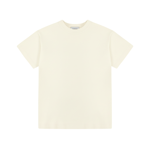 Áo Baby Tee HAMCHOI Cotton Mềm Mại Form Suông Cơ Bản Màu Kem Trơn Thiết Kế Cổ Tròn Thoáng Khí