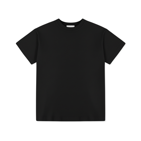 Áo Baby Tee HAMCHOI Cotton Mềm Mại Form Suông Cơ Bản Màu Đen Trơn Thiết Kế Cổ Tròn Thoáng Khí