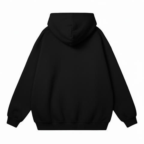 Áo Hoodie HAMCHOI form rộng unisex nỉ  bông dày dặn giữ ấm, basic, túi kangaroo lớn màu Đen