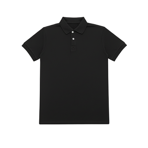 ÁO POLO HAMCHOI Nam Nữ Cotton Mát Mịn Form Suông Cổ Bẻ Truyền Thống Dễ Mặc Hàng Ngày Màu Đen