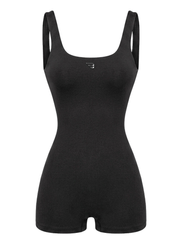 Jumpsuit thể thao nữ 2 dây bản to BRETH có mút ngực cổ vuông