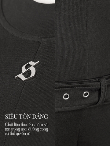 SISTERS Jump đùi cao cổ kèm nịt Frosting - Đen