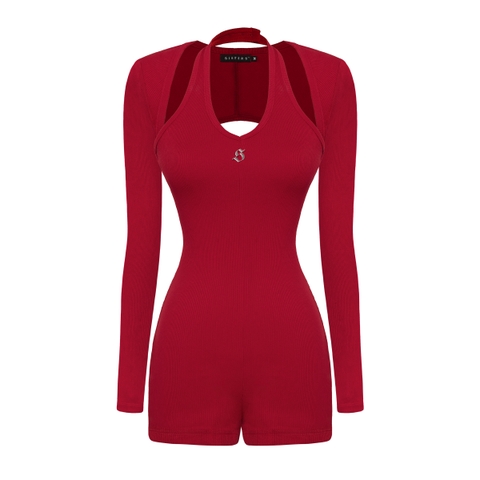 Sisters Jump đùi cổ yếm kèm áo khoác ngoài Oralie