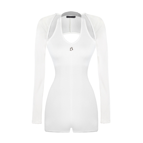 Sisters Jump đùi cổ yếm kèm áo khoác ngoài Oralie