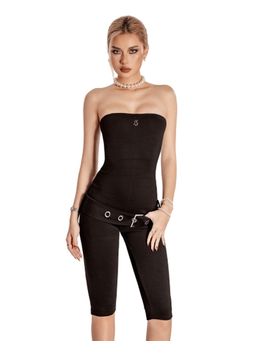 SISTERS Jump lửng cúp ngực kèm belt Amelie - Đen