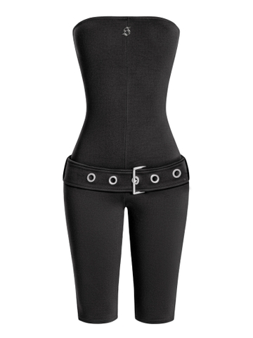 SISTERS Jump lửng cúp ngực kèm belt Amelie - Đen