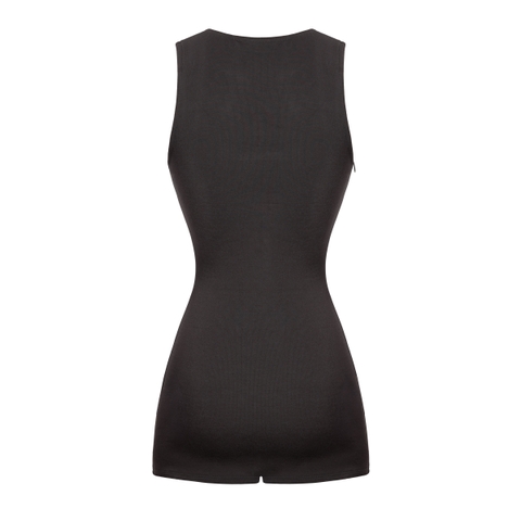 Jumpsuit nữ đùi sát nách cổ vuông SISTERS có khóa kéo