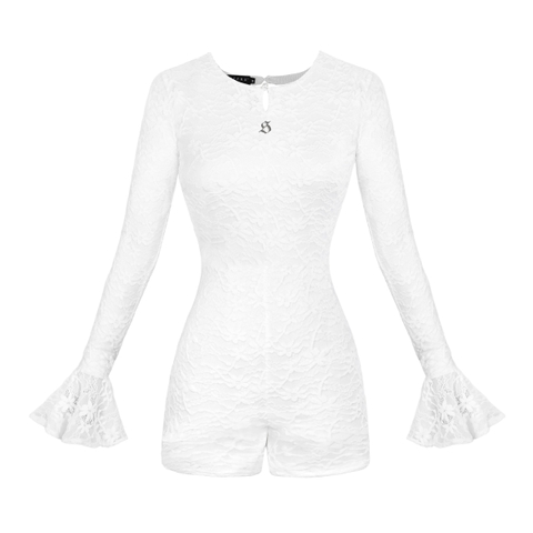 Sisters Jump đùi ren dài tay ống loe Laurent